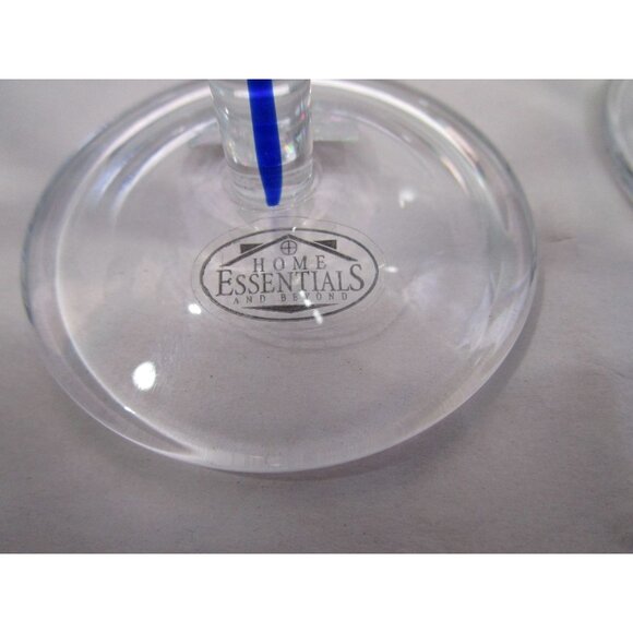 Home Essentials Teardrop Blue Cobalt Stem Cordial NWT Minor Defects A Pair - Picture 6 of 16